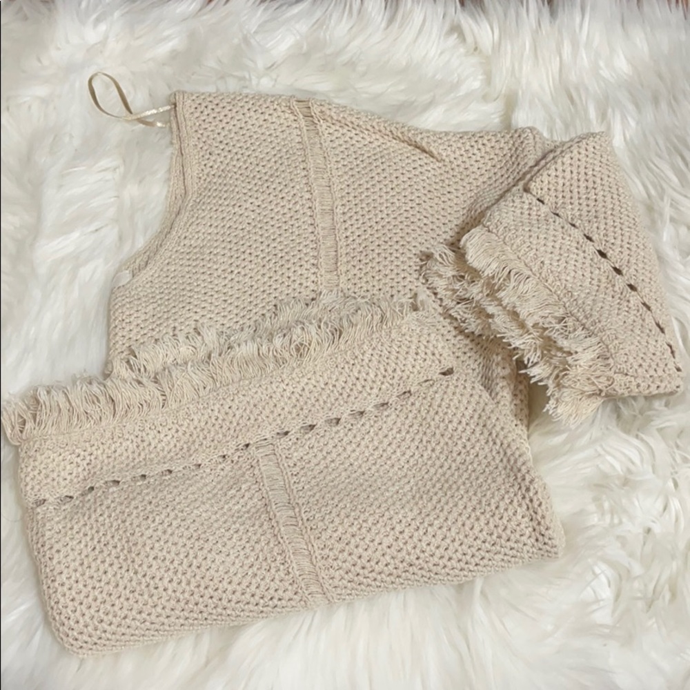 Mango fringe knit top